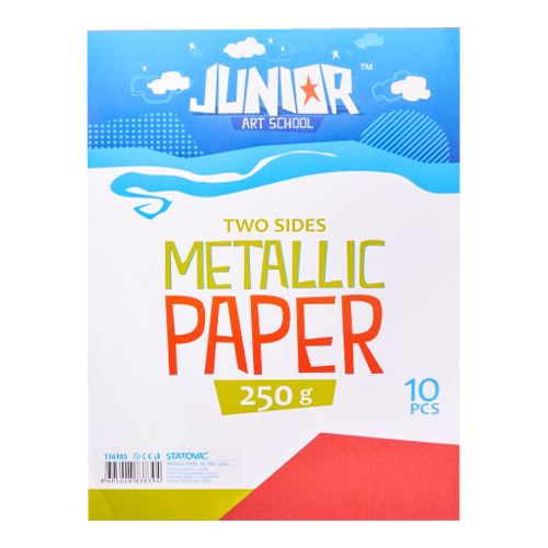 Dekor karton  A4 10 db piros metallic 250 g