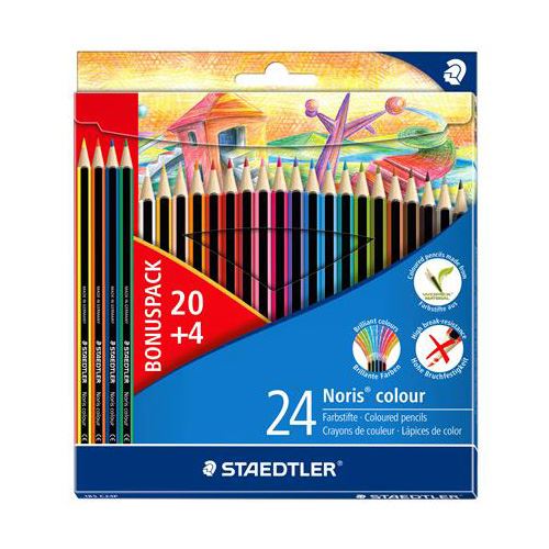 STAEDTLER "Noris Club színes ceruzák, hatszögletű, 20 + 4 különböző szín