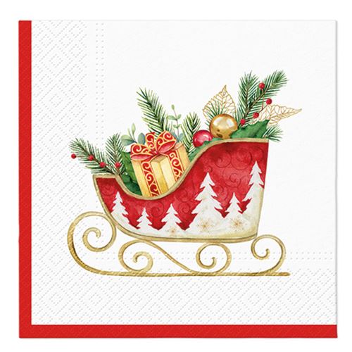 PAW L szalvéta 33x33 cm Holiday sleigh