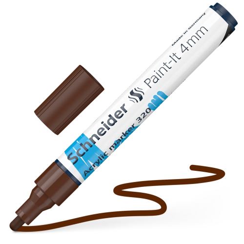 Popisovač Schneider Paint-It 320 Acrylic Marker 4mm - hnedý