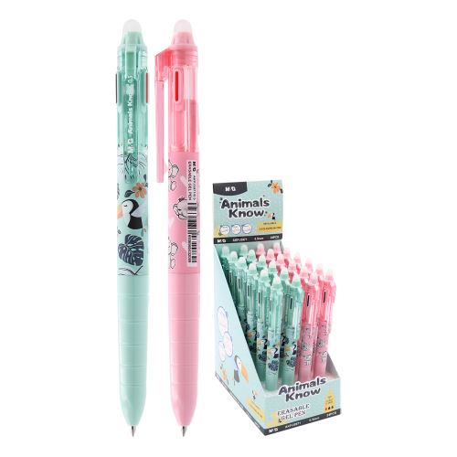 Toll 3 színű, zselés, radír M&G Animal Know - fekete/kék/piros 0,5 mm (1)