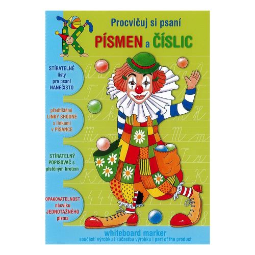 Precvič si písanie písmen a číslic - Klaun
