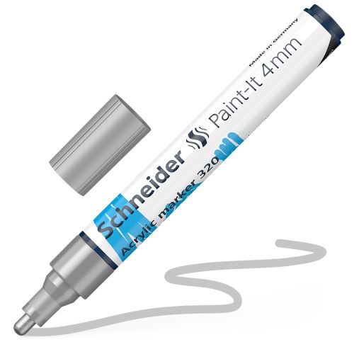 Popisovač Schneider Paint-It 320 Acrylic Marker 4mm - strieborný