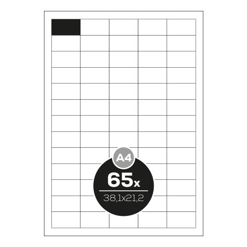 Top Stick etikettek A4/100 db, 38,1x21,2mm - 65 etikett, fehér