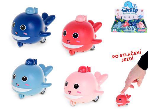 Delfin 8 cm megnyomásra mozgó, 4 szín, 12 db a DBX-ben
