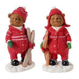 Vianočná dekorácia stojaceho Medveďa s lyžami 13 cm (1)