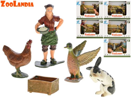 Zoolandia farm készlet, állatokkal és kiegészítőkkel, 6 féle, dobozban