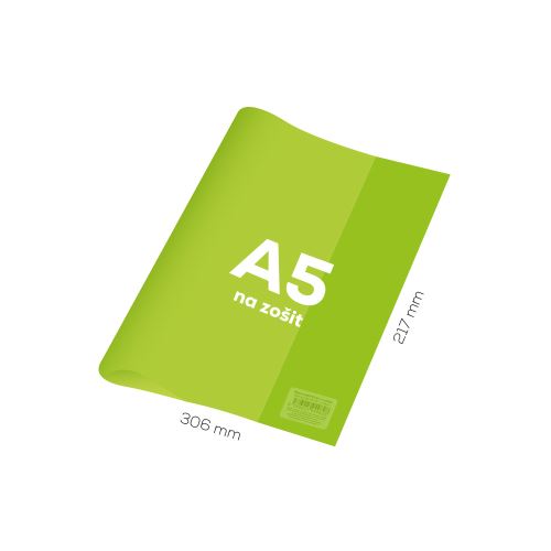 Borító notebookhoz A5 PVC 306x217 mm Neon színű - átlátszó/zöld