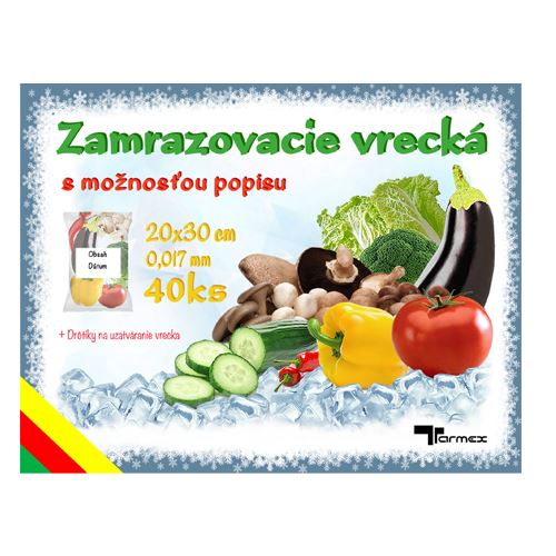 Fagyasztózacskó 20 x30 cm,színes - 40 db