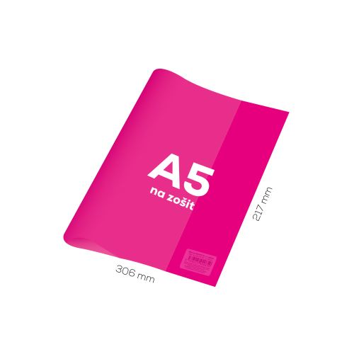 Borító notebookhoz A5 PVC 306x217 mm Neon színű - átlátszó/rózsaszínű