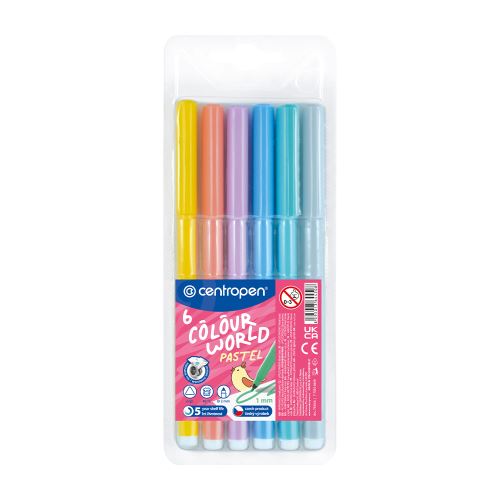 Marker készlet CENTROPEN 7550 Colour World Pastel - 6 db (1)