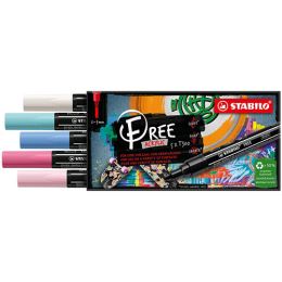 Akril filctoll STABILO FREE Acrylic T300 Kerek hegyű 2-3 mm - Candy, 5 darabos szett Akril filctoll STABILO FREE Acrylic T300 Kerek hegyű 2-3 mm - Candy, 5 darabos szett