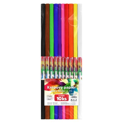 Krepp papír  JUNIOR - készlet CLASSIC 10 db, 50x200 cm