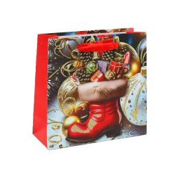 Darčeková taška vianočná 14,5x15x6 cm (mix 4 dizajnov - /cena za 1 ks) (4)