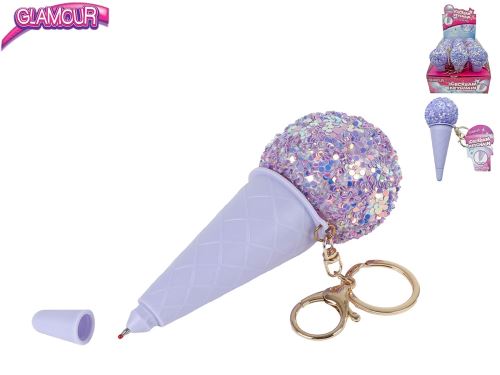 Glamour kulcstartó/kulcstartó fagylalt alakban 14cm 12db DBX-ben