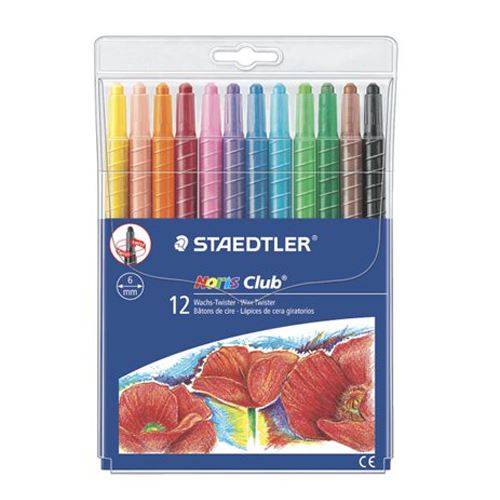 Viaszceruza, meghosszabbítható, STAEDTLER "Noris Club", 12 különböző színben
