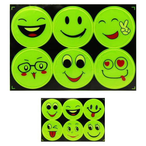 Fényvisszaverő PVC matricák (6 smiley mix)