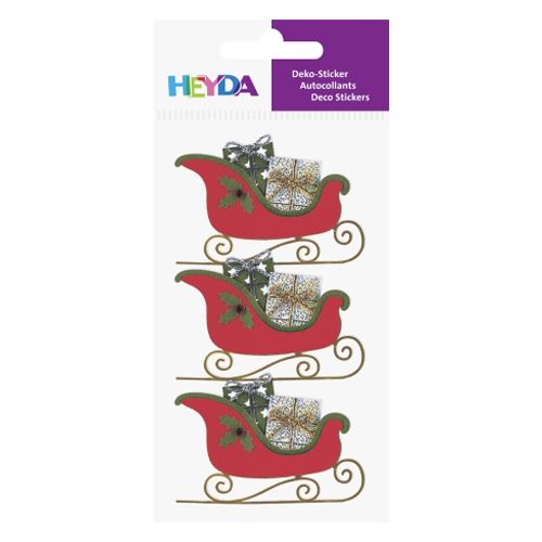 Vianočné nálepky - Sánky s darčekmi