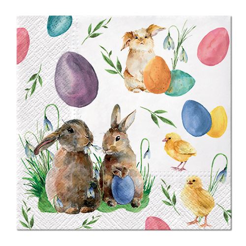 Obrúsky PAW L 33x33cm Bunnies with Chicken