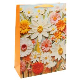 Ajándéktáska 2049 Virágok, M méret 26 x 12 x 32 cm (4 minta keveréke) (4)
