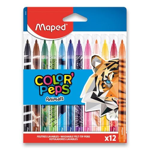 Fixy detské MAPED - COLOR`PEPS ANIMALS 12 farieb