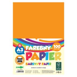 Farebný papier A3 80g/m2, bal/100 ks - oranžová