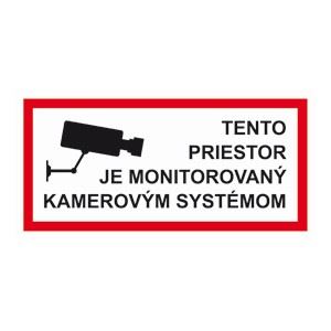 Samolepka 16x8 cm  - "Tento priestor je monitorovaný kamerovým systémom"