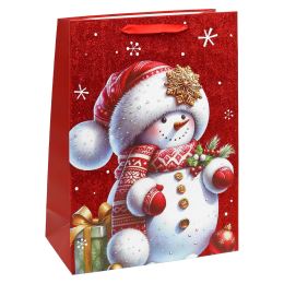 Karácsonyi ajándéktáska 40x30x12 cm (4féle mintából álló válogatás – /ár 1 db-ért) (4)