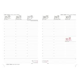 2027-es heti naptár, B5-es méret, Print Classic – angol vörös
