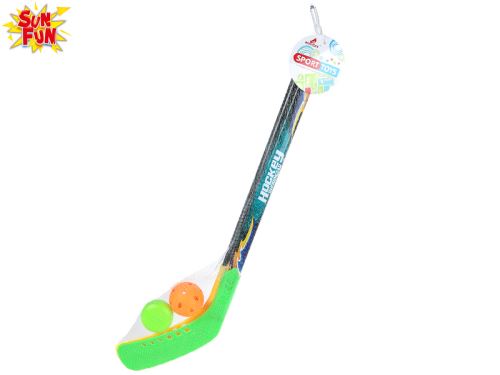 Sun Fun hokiütő 69cm 2db labdával és koronggal a hálóban