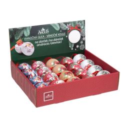 Vianočná dekorácia - plechová guľa /1ks