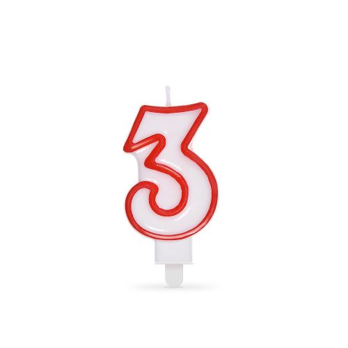 Gyertya születésnapi "3" 75 mm