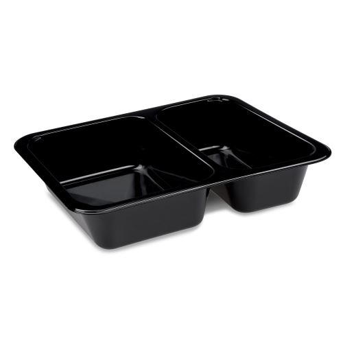 Menü tál (PP) extra erős 2 részre osztott fekete 227 x 178 x 49 mm [50 db]