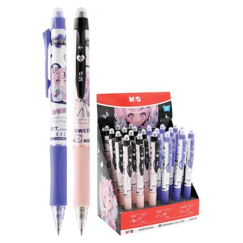Roller M&G Pink Fantasy 0,5 mm, kék utántöltő (2 db)