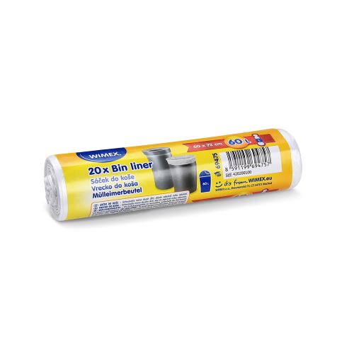 Szemeteszsák (HDPE) fehér 60 x 72 cm 60 L `L` [20 db]