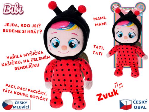 Baby Bibi plüss 35 cm elemmel cseh nyelven beszélő és éneklő 0m+ kartonlapon