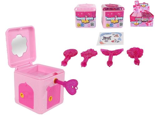 Meglepetés doboz 5x6x5,5cm kulccsal 4 féle 2 színű 24db DBX dobozban