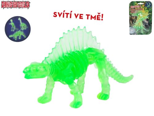 Dinoworld dinoszaurusz 8-9cm világít a sötétben 2 másodperc 3db kártyán
