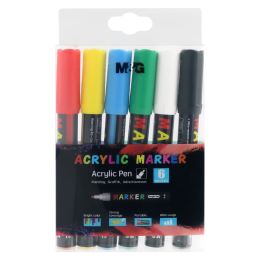 Marker M&G akril marker Basic, hegye 2 mm - 6 darabos készlet (1)