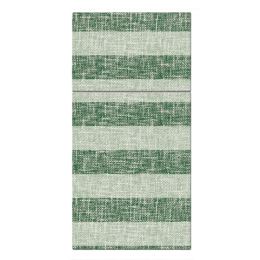 Zacskók evőeszközre PAW AIRLAID 40x40 cm Linen Stripes green, 25 db/csomag