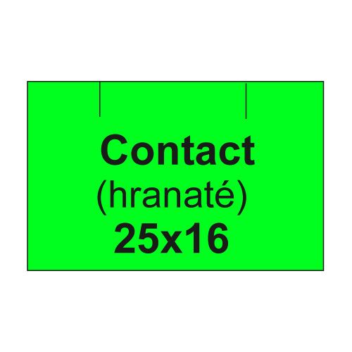 Etikety cen. CONTACT 25x16 hranaté - 1125 etikiet/kotúčik, zelené