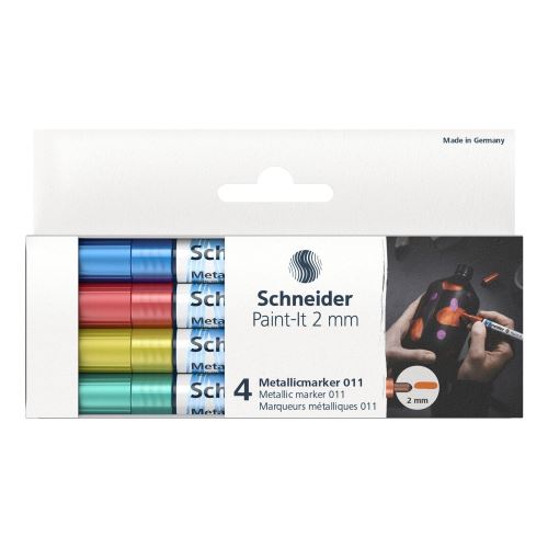 Marker Schneider Paint-It 011 Metallic, 4 darabos készlet, hegye 2mm (1)