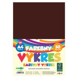 Farebný výkres A4 180g/m2, bal/50 ks - tmavo hnedá