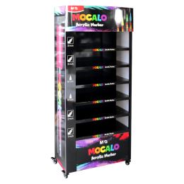 M&G MOCALO bemutatóállvány 75x30x175 cm – feltöltve