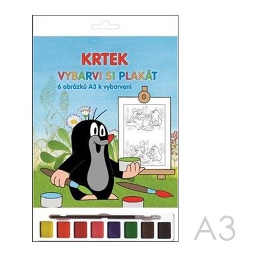 Omaľovánky Krtko s vodovými farbami A3