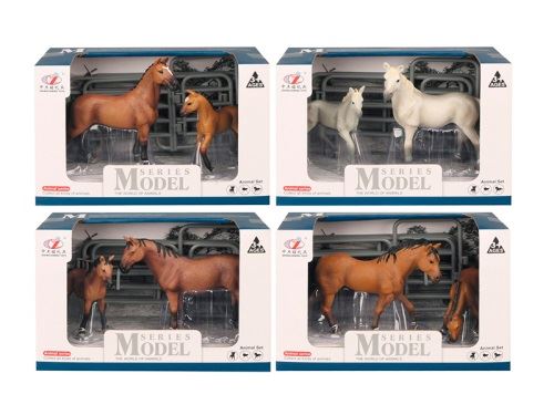 Zoolandia ló csikóval és kiegészítőkkel 4 féle, dobozban