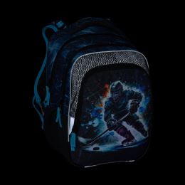 Iskolai hátizsák BagMaster Beta 26 D + tolltartó + tok - Hoki (7)