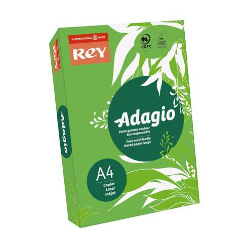 Másolópapír, színes, A4, 80 g, REY "Adagio", intenzív zöld