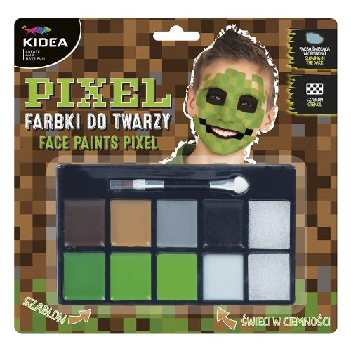 Arcfestékek PIXEL - foszforeszkáló színek + ecset (készlet)