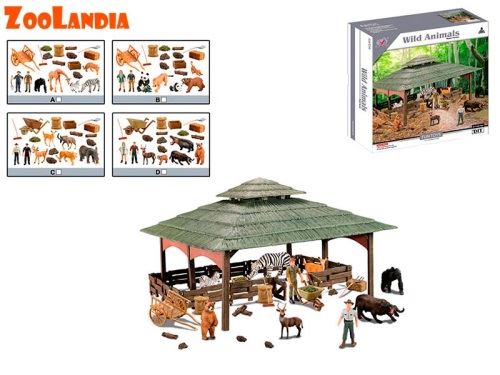 Zoolandia vadon élő állatok kiegészítőkkel 4 féle, dobozban
